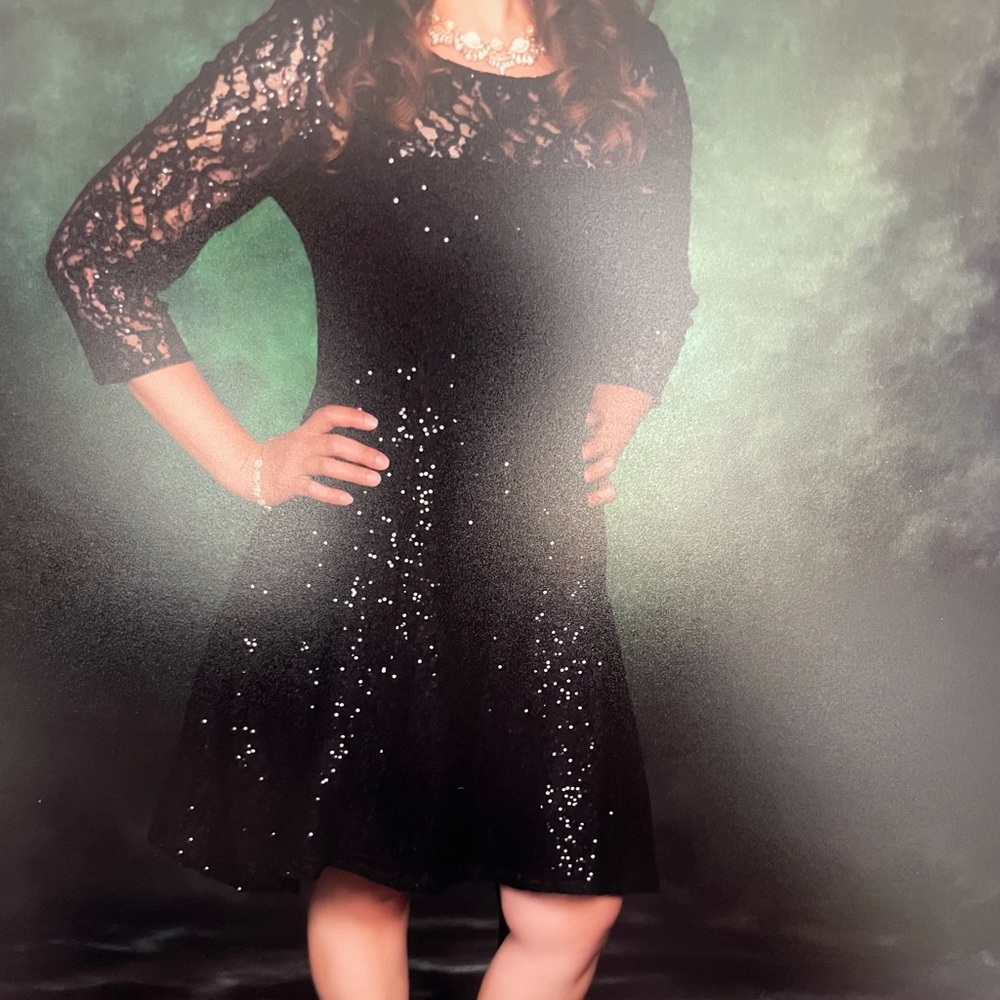 Black sequin party dress